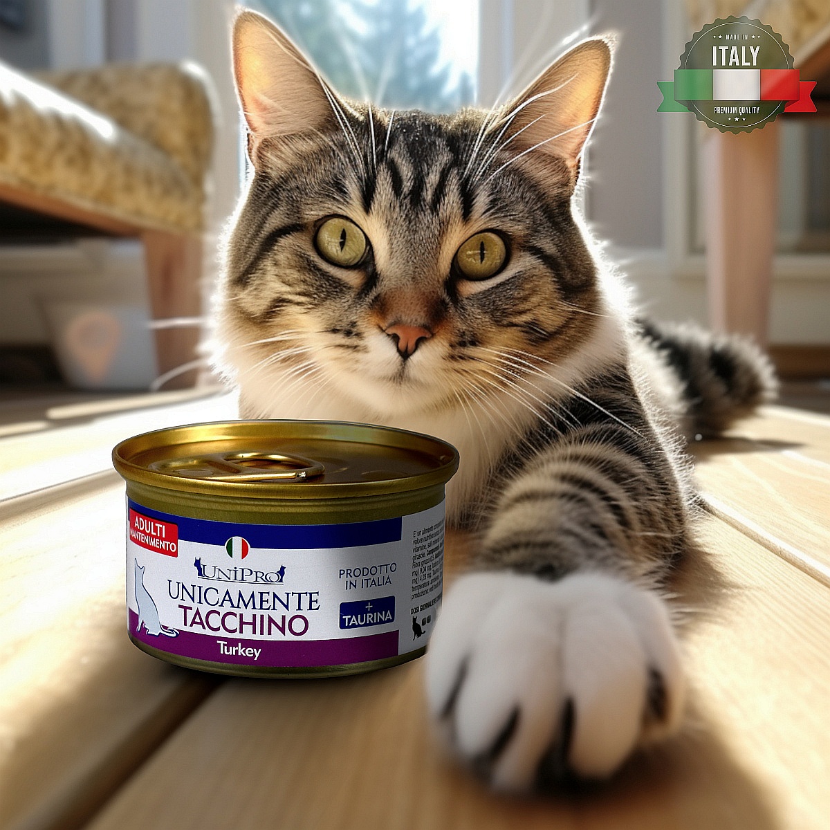 UniPro Unicamente karma dla kota dorosłego monoproteinowa, monobiałkowa 85g indyk - 100% mięsa, bez podrobów, dla alergików - UniPro zdjęcie 2