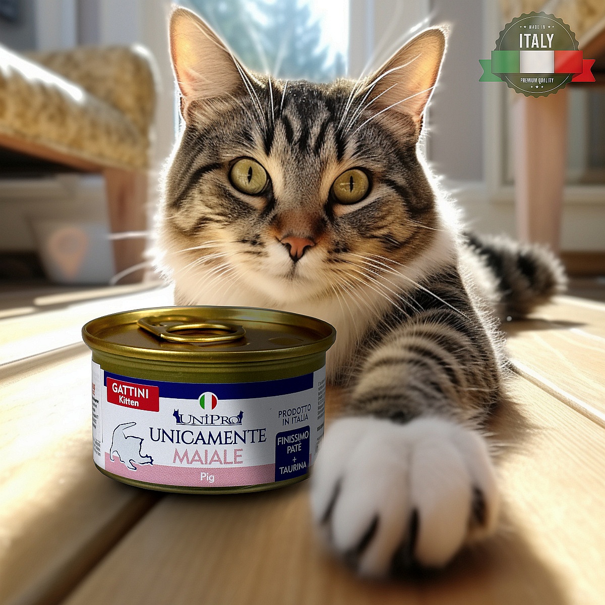 UniPro Unicamente karma dla młodego kota (kociąt) monoproteinowa, monobiałkowa 85g wieprzowina - 100% mięsa, bez podrobów, dla alergików - UniPro zdjęcie 2