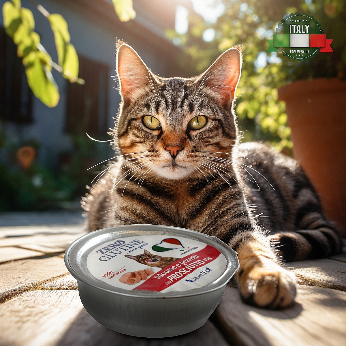 UniPro Unicamente Glutine Zero - bezglutenowa karma dla kota sterylizowanego 85g kawałki szynki w musie - UniPro zdjęcie 2