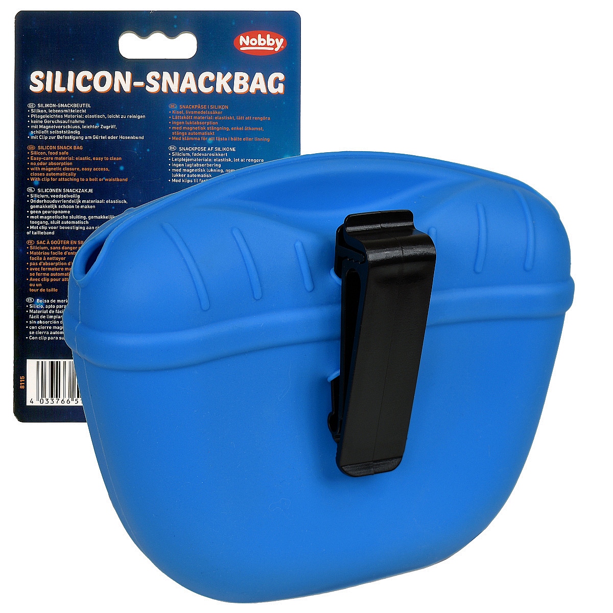 Silikonowa torebka - pojemnik na przysmaki dla psa lub kota Nobby w kolorze jasnoniebieskim - Nobby zdjęcie 4