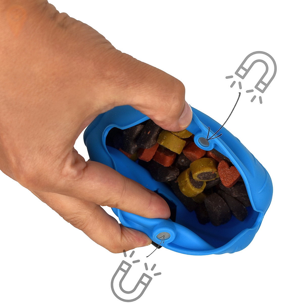 Silikonowa torebka - pojemnik na przysmaki dla psa lub kota Nobby w kolorze jasnoniebieskim - Nobby zdjęcie 3