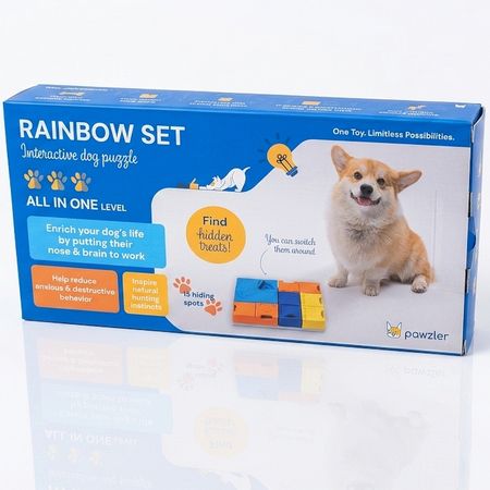 Pawzler Puzzle Zabawka Gra Logiczna Dla Psa Rainbow poziom mieszany