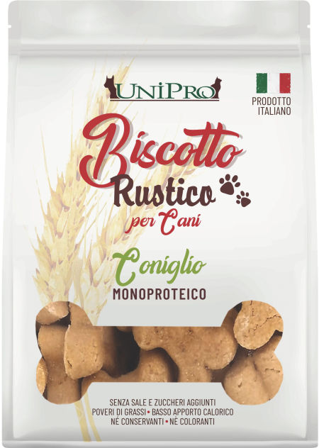 UniPro Biscotto Rustico przysmak włoskie ciasteczka dla psa 300g - z królikiem ( wielkość ciasteczka ok.3,5cm )