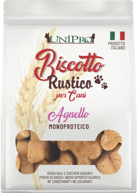 UniPro Biscotto Rustico przysmak włoskie ciasteczka dla psa 300g - z jagnięciną ( wielkość ciasteczka ok.3,5cm )