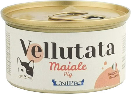 UniPro Vellutata karma dla kota 85g wieprzowina - delikatna, aksamitna z dodatkiem mleka