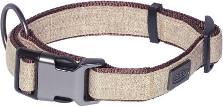 Obroża dla psa Nobby Linen Deluxe L-XL 32mm, 45-65cm brązowa