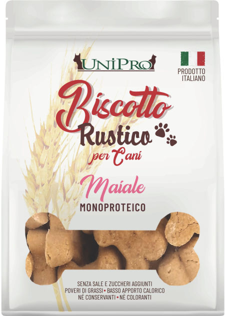 UniPro Biscotto Rustico przysmak włoskie ciasteczka dla psa 300g - z wieprzowiną ( wielkość ciasteczka ok.3,5cm )
