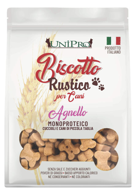 UniPro Biscotto Rustico przysmak włoskie ciasteczka dla szczeniaka i psów małych ras 300g - z jagnięciną ( wielkość ciasteczka ok.2cm )