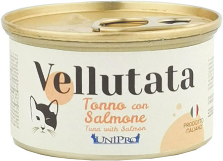 UniPro Vellutata karma dla kota 85g tuńczyk- łosoś delikatna, aksamitna z dodatkiem mleka