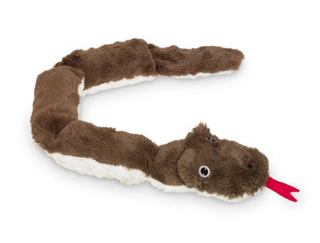 Pluszowa zabawka dla psa Nobby plush snake XL Squeaker 85cm - pluszowy, brązowy wąż z 4 dużymi piszczałkami