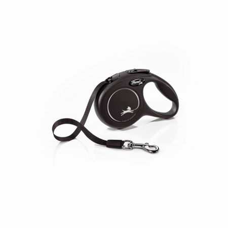 Smycz automatyczna Flexi New Classic XS taśma 3m 12kg czarna - Flexi zdjęcie 1