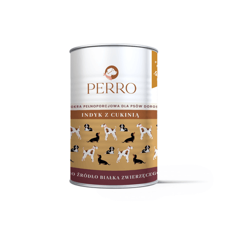 Perro monobiałkowa karma dla psów dorosłych 400g - indyk z cukinią