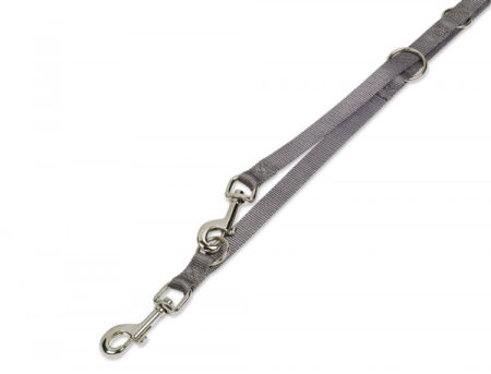 Smycz dla psa Nobby Classic L-XL 25mm / 2,00m szara - przepinana , regulowana , lekka , miękka i wygodna