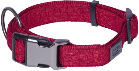 Obroża dla psa Nobby Linen Deluxe L-XL 32mm, 45-65cm czerwona