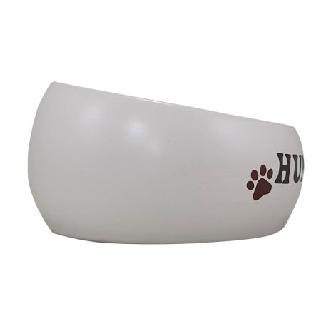 Miska ceramiczna Nobby dla psa/kota "Hungry " biała z napisem i łapkami 1,0l  Ø 16x6cm - Nobby zdjęcie 1