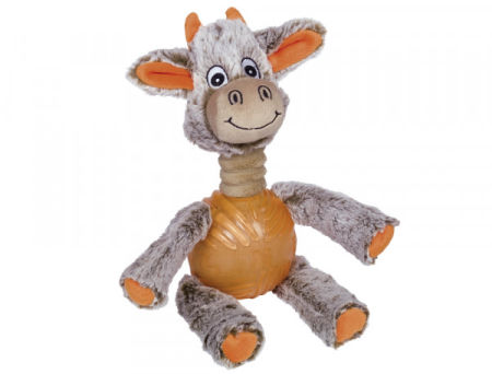 Pluszowa zabawka dla psa Nobby plush cow with TPR elements 32cm - pluszowa krowa z piszczałka i piłką z gumy termoplastycznej