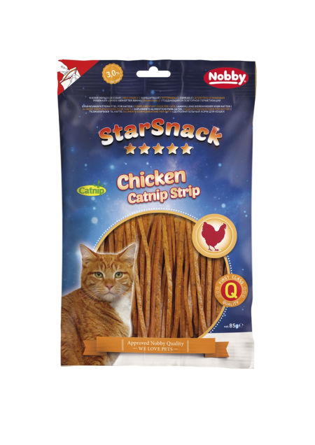 Przysmak dla kota StarSnack Chicken Catnip Strip 85g Nobby - paluszki z kurczaka z kocimiętką - Nobby zdjęcie 1