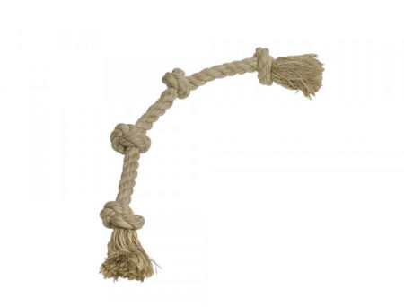Zabawka dla psa Nobby Playing rope 60cm; 260g - mieszanka sizalu i bawełny sznur z czterema węzłami 