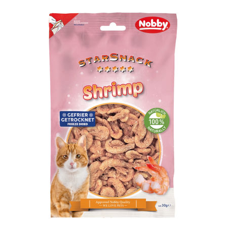 Przysmak dla kota StarSnack Shrimps 30g Nobby - liofilizowane krewetki 100% krewetki - Nobby zdjęcie 1