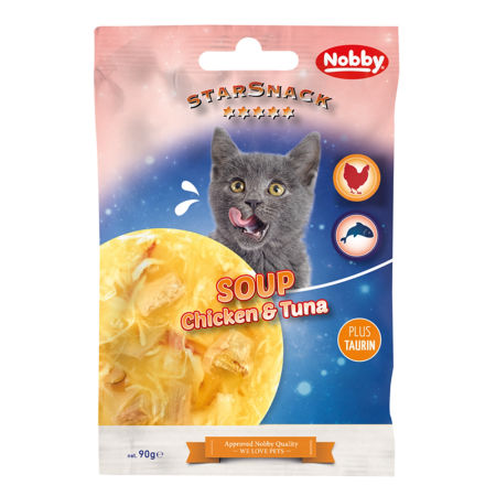 Przysmak dla kota StarSnack Soup Cat Chicken & Tuna 90g saszetka Nobby - zupa z kurczaka i tuńczyka z tauryną - Nobby zdjęcie 1