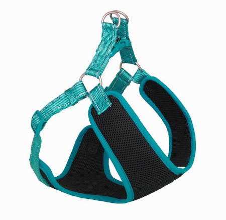 Szelki dla psa Nobby Black Mesh Reflect L 20mm 54cm, 58-69cm czarno-turkusowe