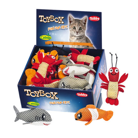 Zabawka dla kota zwierzęta morskie z siateczki z kocimiętką 8 - 10 cm Toy Box Nobby - Nobby zdjęcie 1