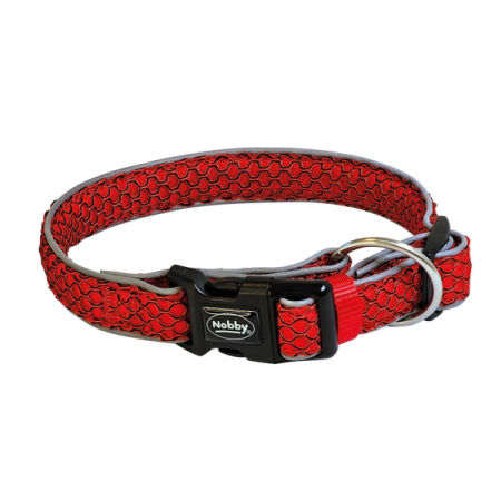 Obroża dla psa Nobby Mesh Air L-XL 32 mm, 50-65 cm czerwona