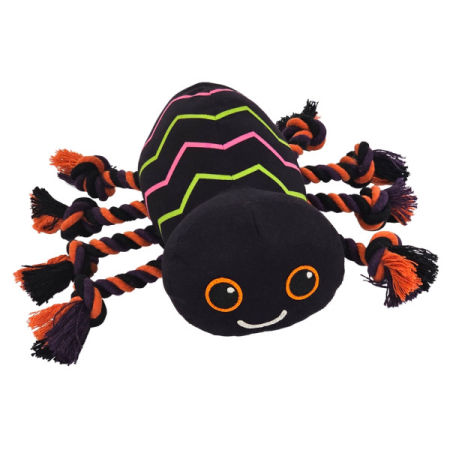 Pluszowa zabawka dla psa Nobby Halloween Plush Spider with rope 21*28 cm - pluszowy pająk na Halloween ze sznurem