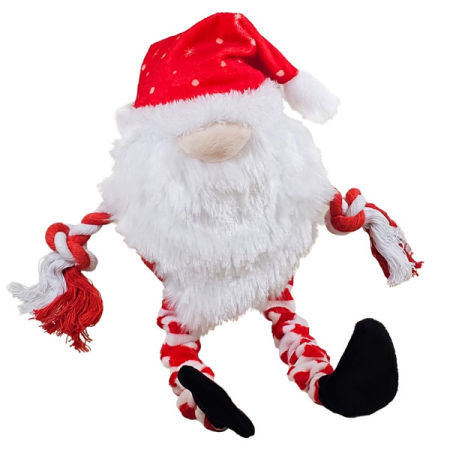 Xmas Nobby Świąteczna pluszowa zabawka dla psa 43cm - krasnal z piszczałką i elastycznymi nogami
