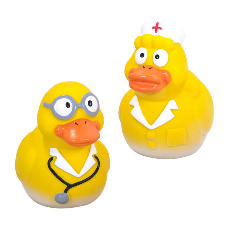Lateksowa zabawka dla psa Nobby Animals 11-12cm - kaczka"lekarz-pielęgniarka" - Nobby zdjęcie 2
