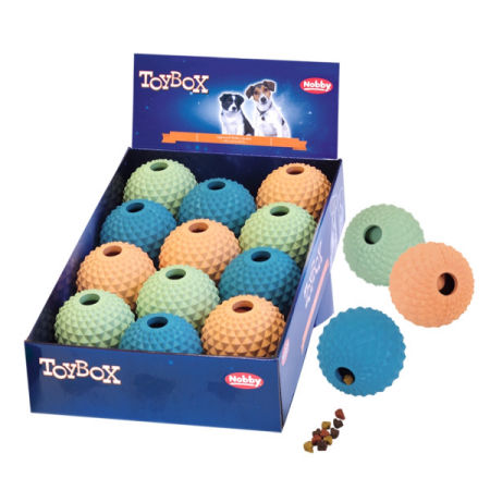 Zabawka dla psa Nobby Rubber Snack Ball Ø 9cm - gumowa, kolorowa piłka na przysmaki, kula smakula - Nobby zdjęcie 1