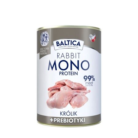 Baltica NUTRACEUTIC Venison 99% & prebiotics 400g - bezzbożowa, monobiałkowa mokra karma dla psa 99% królika z dodatkiem prebiotyków MOS i FOS wspomagających układ trawienny
