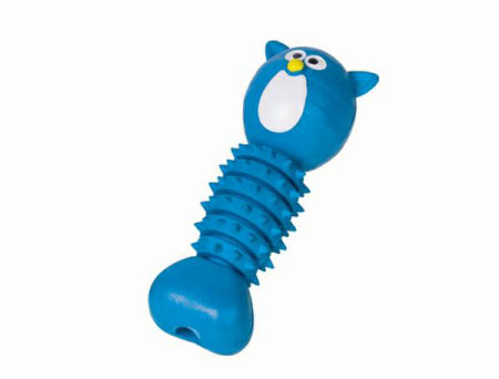 Zabawka kość o kształcie kota guma 16,5cm niebieska