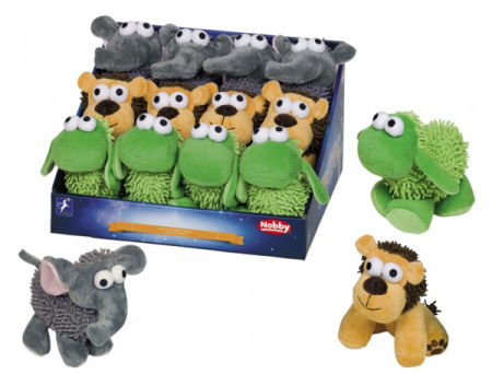 Pluszowa zabawka dla psa Nobby Display plush animals 12-14cm - pluszowe zwierzaki z mikrofibrą i piszczałką