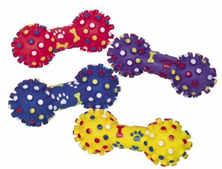 Winylowa zabawka dla psa Nobby hantel w łapki z wypustkami 17cm