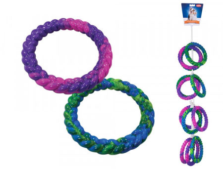 Zabawka z gumy termoplastycznej dla psa Nobby TPR Rings 14,5cm- kolorowy, pływający ring 