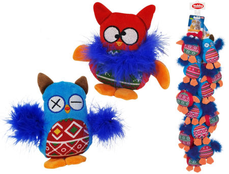 Zabawka dla kota pluszowa sowa z trzeszczącymi elementami i kocimiętką15 cm Nobby
