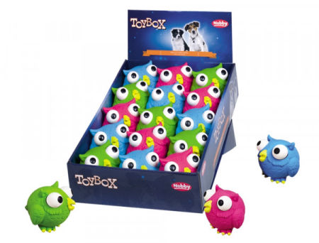 Lateksowa zabawka dla psa Nobby Pop Out 8,5cm - sowa z wyskakującymi oczami - Nobby zdjęcie 1