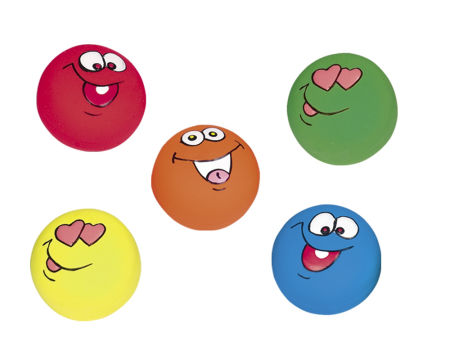 Lateksowa zabawka dla psa Nobby Crazy Faces 10cm - kolorowe, szalone emotki  - Nobby zdjęcie 1