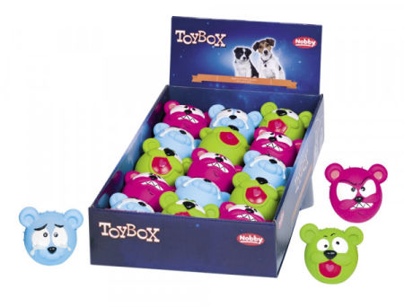 Lateksowa zabawka dla psa Nobby Emotion Faces 8cm - misiowa piłka z emocjami