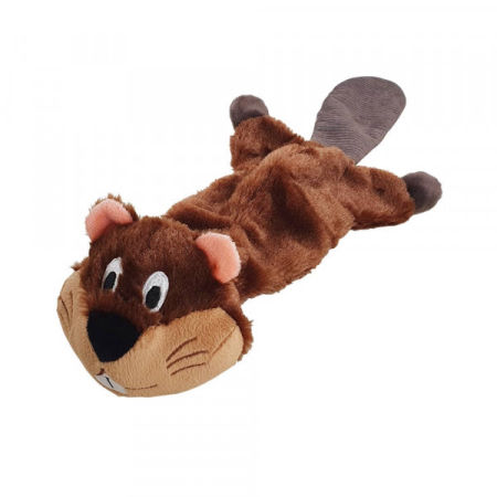Pluszowa zabawka dla psa Nobby plush beaver flat small 45cm - pluszowy, płaski bóbr z szeleszczącymi elementami i piszczałką