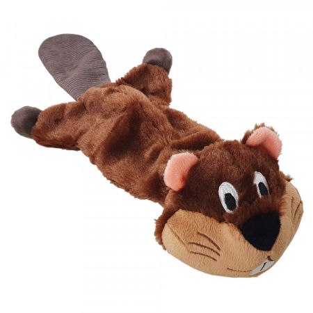 Pluszowa zabawka dla psa Nobby plush beaver flat large 55cm - pluszowy, płaski bóbr z szeleszczącymi elementami i piszczałką