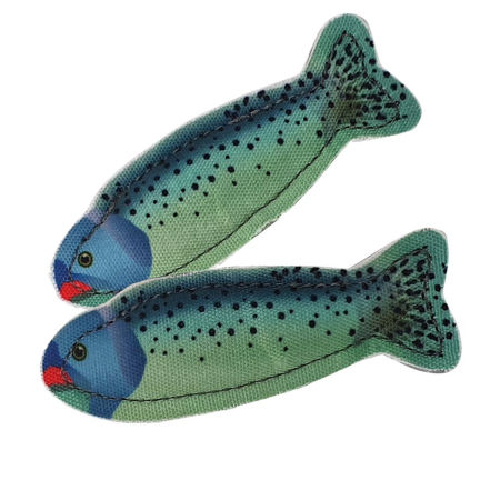 Zabawka dla kota materiałowy pstrąg rybka z kocimiętką op. 2szt x 9.5 cm Nobby