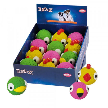 Lateksowa zabawka dla psa Nobby Bird Faces 8,5-10cm - piłka z twarzą ptaka