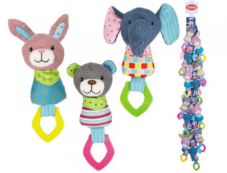 Pluszowa zabawka dla psa Nobby Strip plush animals 21-25cm - pluszowe zwierzęta z piszczałka, szeleszczącym korpusem i plastikowym pierścieniem