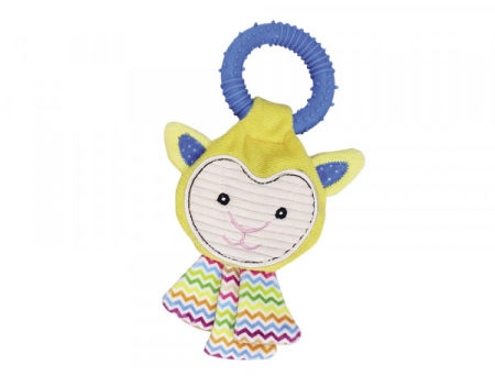 Pluszowa zabawka dla psa Nobby plush toy flat sheep 22cm, ring Ø 8cm - pluszowa owca z piszczałka, szeleszczącymi elementami i gumowym ringiem