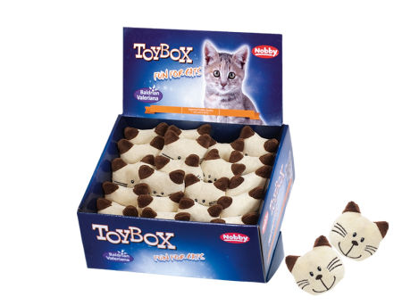 Zabawka dla kota miękka pluszowa poduszeczka kotek z trzeszczącymi elementami i walerianą 6 cm „Cat