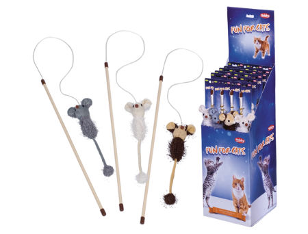 Zabawka dla kota wędka z pluszową zabawką z grzechotką, trzeszczącymi elementami i kocimiętką 45 + 75 cm Nobby