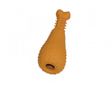 Zabawka dla psa Nobby Rubber Line Chicken Leg small 15.5cm - gumowe małe udko z otworem na przysmaki