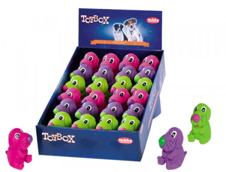 Lateksowa zabawka dla psa Nobby 3 Farben 9cm - kolorowe pieski